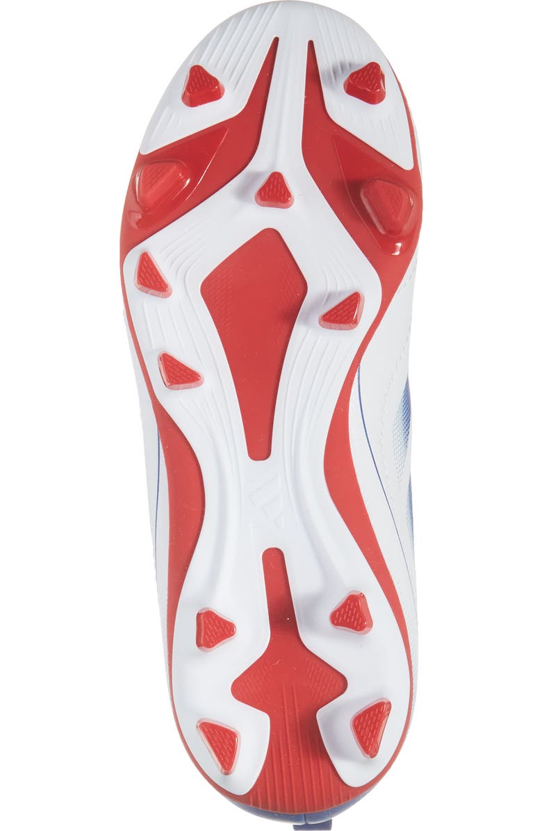 adidas Kids' Goletto IX Laceless Socker Cleat, Alternate, color, White/ Royal Blue/ Scarlet