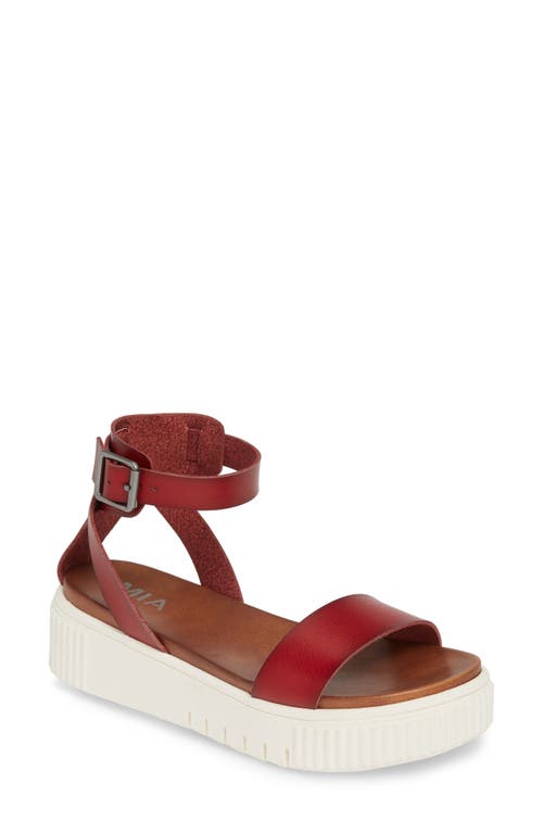 Mia Lunna Platform Ankle Strap Sandal In Red