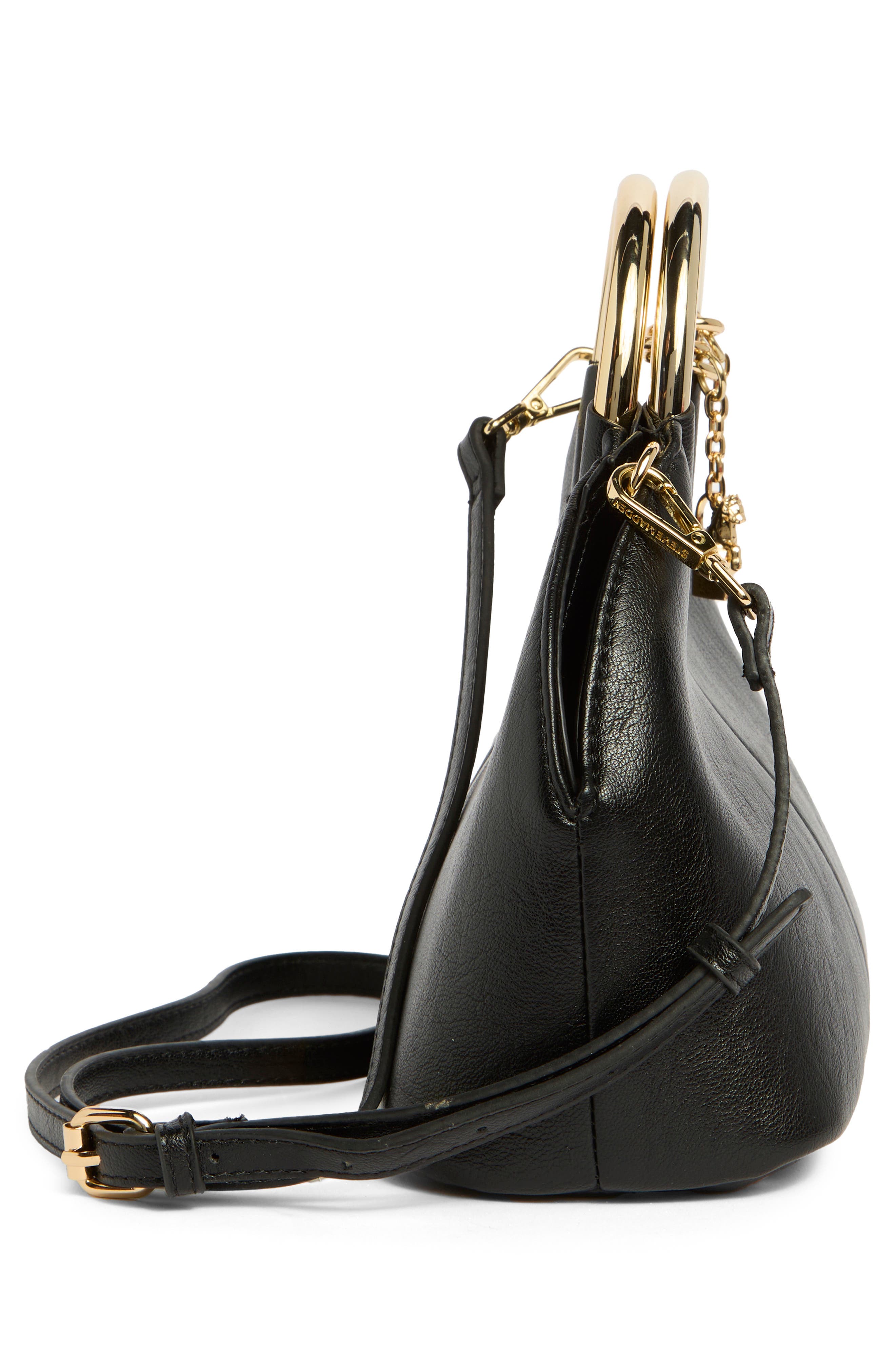 Steve Madden Gwenie Faux Leather Handbag, Alternate, color, Black