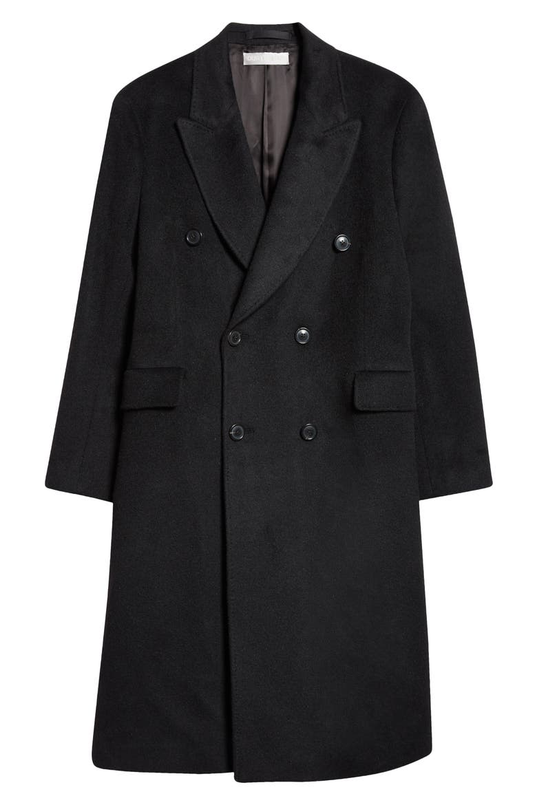 Whale Double Breasted Mohair Blend Coat, Alternate, color, BLACK HAIRY WOOL