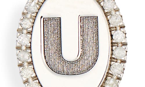 Meshmerise Diamond Initial Disc Bracelet In Silver