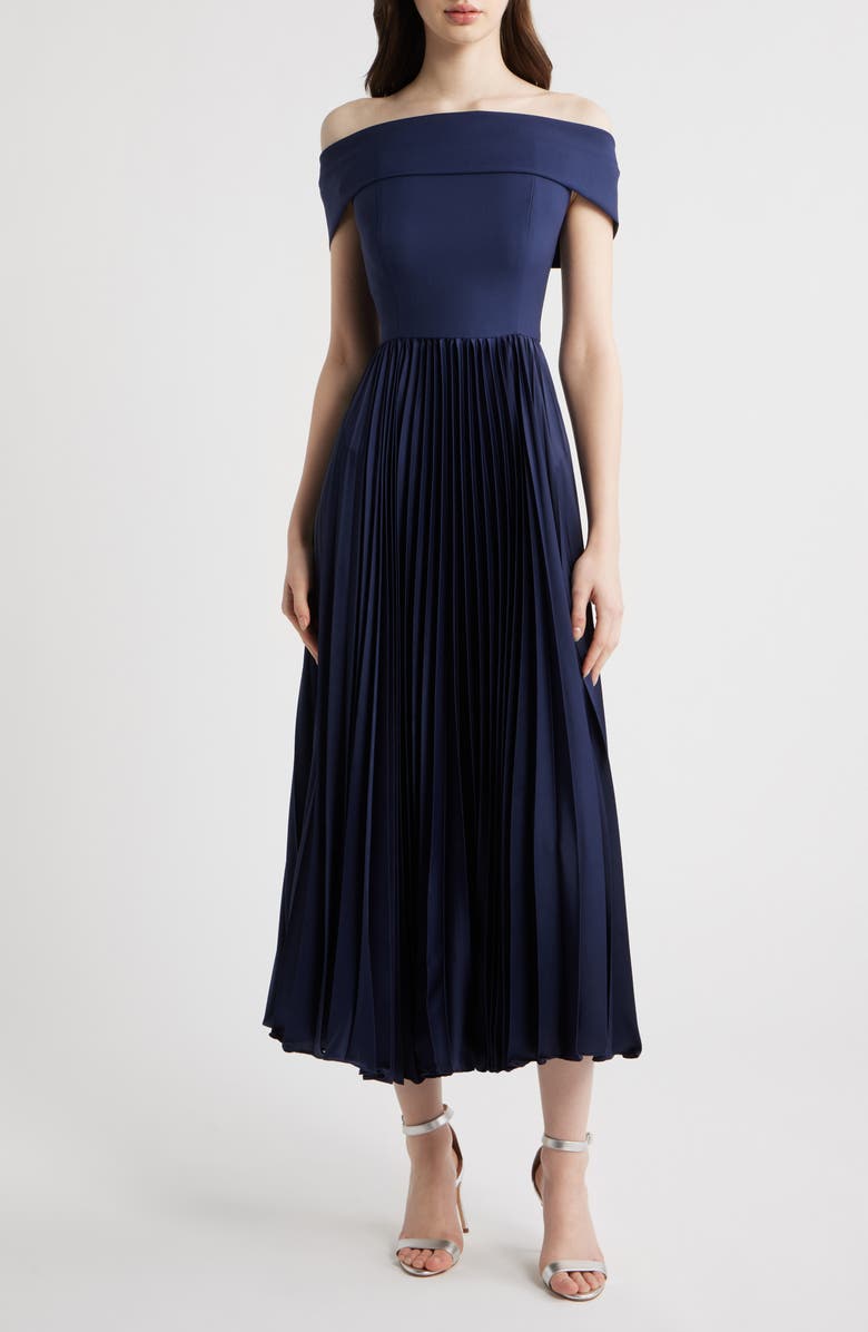 Hutch Stockton Off the Shoulder Maxi Dress, Main, color, Navy