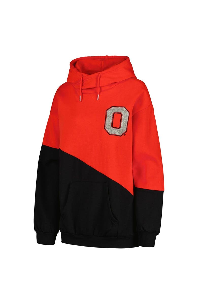 GAMEDAY COUTURE Women's Gameday Couture Scarlet/Black Ohio State Buckeyes Matchmaker Diagonal Cowl Pullover Hoodie, Alternate, color, Scarlet