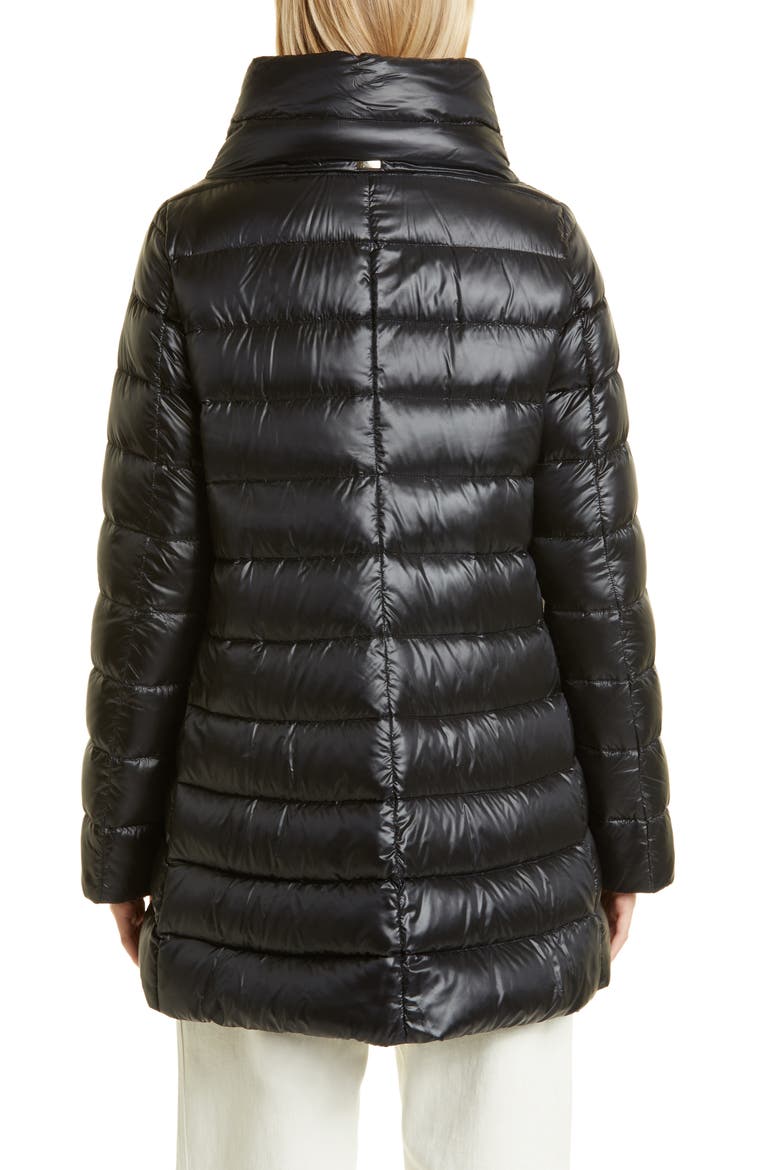 Amelia Water Repellent Down Puffer Coat, Alternate, color, BLACK