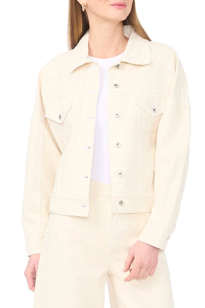 Back Tie Denim Jacket, Alternate, color, ECRU