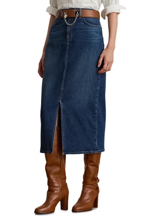 Denim Midi Skirt