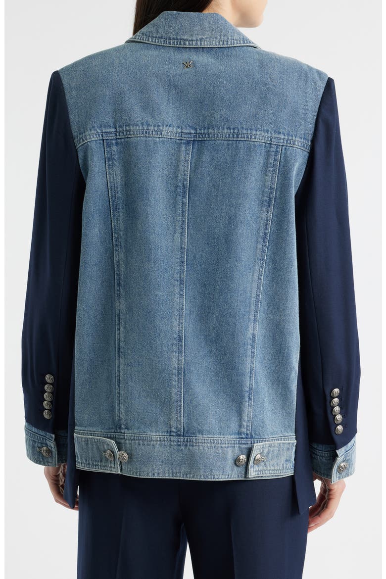 Sylvia Contrast Trim Blazer, Alternate, color, NAVY