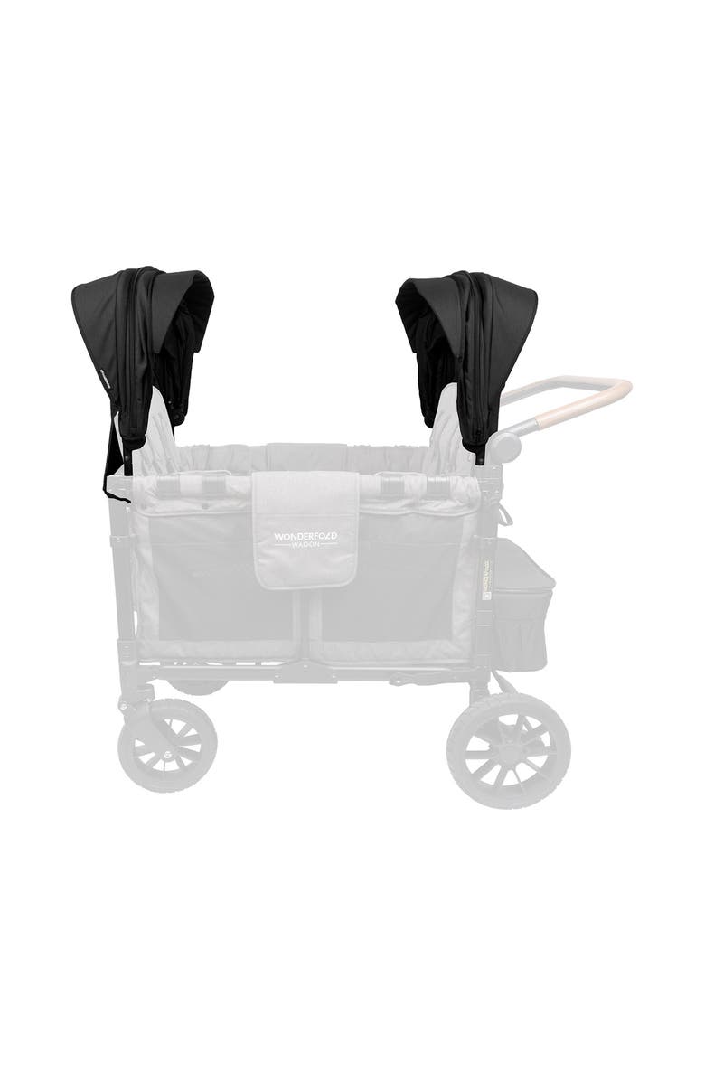 WonderFold 2-Pack Retractable Stroller Canopy, Alternate, color, Black