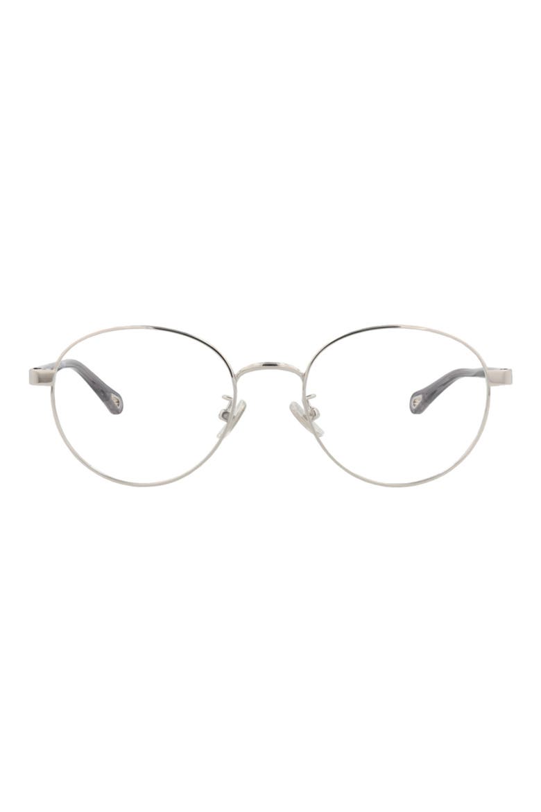 52mm Round Optical Glasses, Main, color, SILVER GREY TRANSPARENT