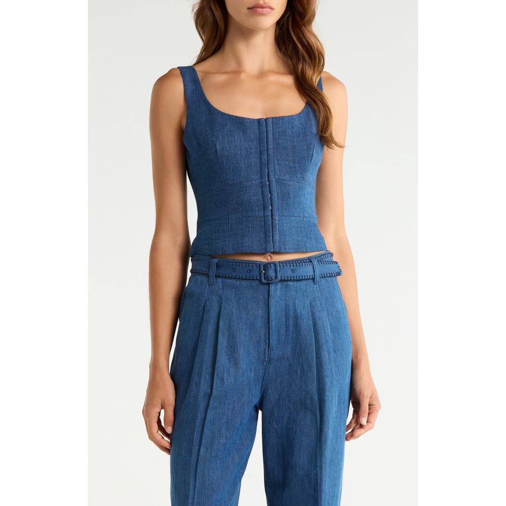 PAIGE Carra Corset Top in Tidepool at Nordstrom, Size 6