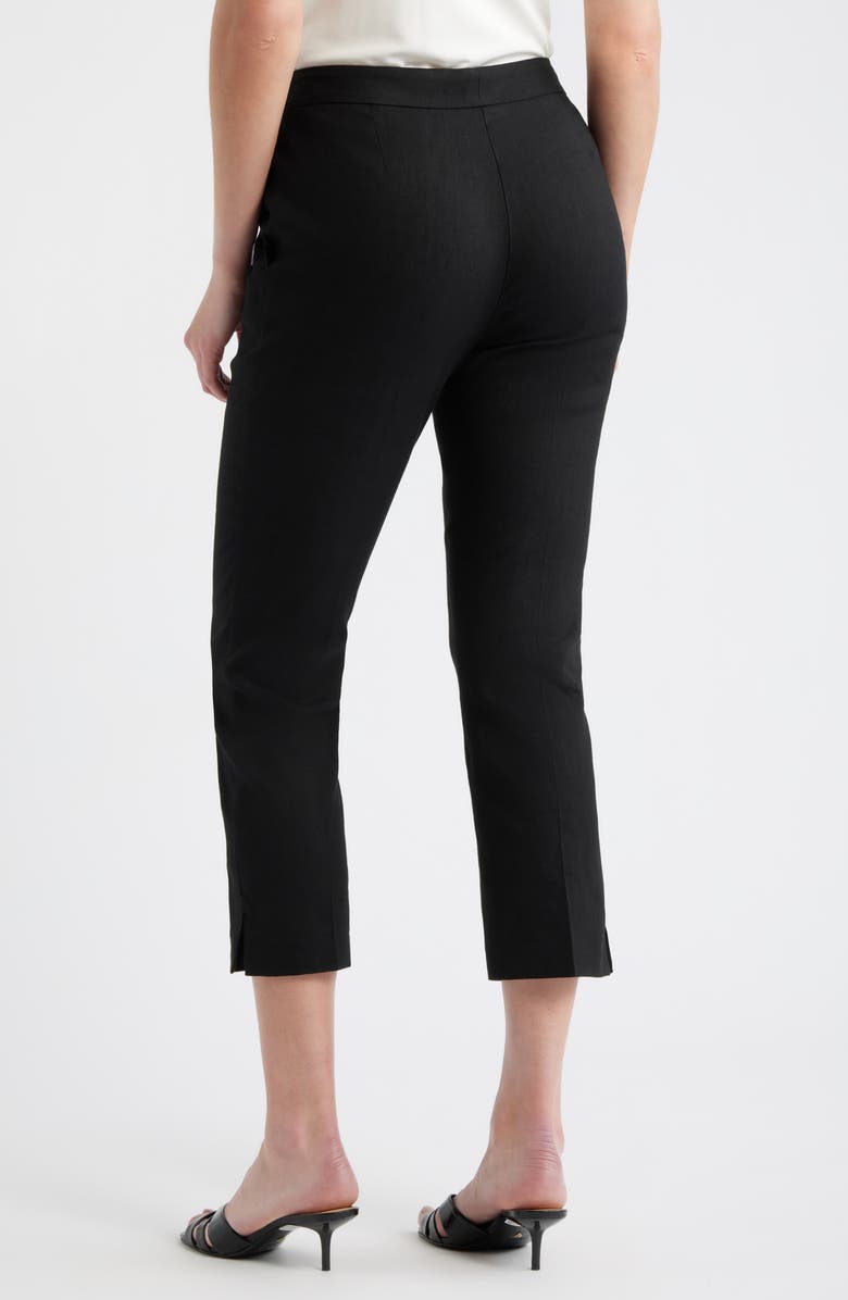 BOSS Tapria Slim Fit Crop Pants, Alternate, color, Black