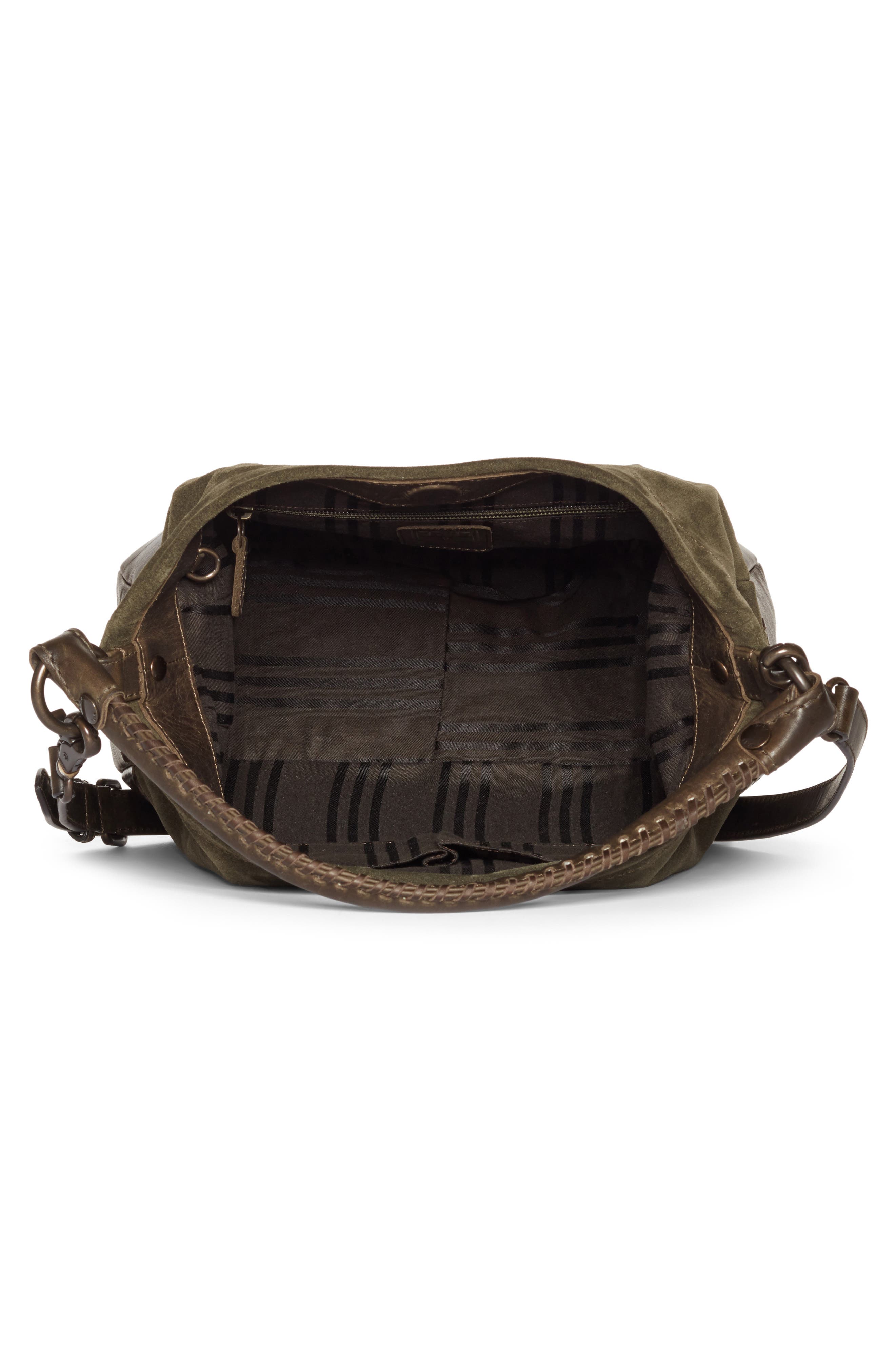 Frye Melissa Suede & Whipstitch Leather Hobo, Alternate, color, 