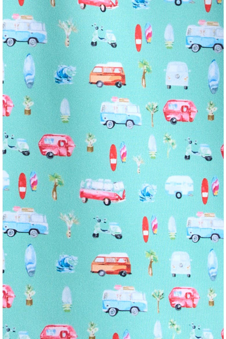 Kids' Beach Print Polo, Alternate, color, AQUA