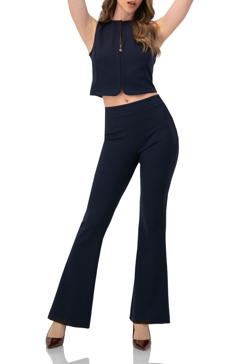 Front-Zip Crop Top, Alternate, color, Navy Blue