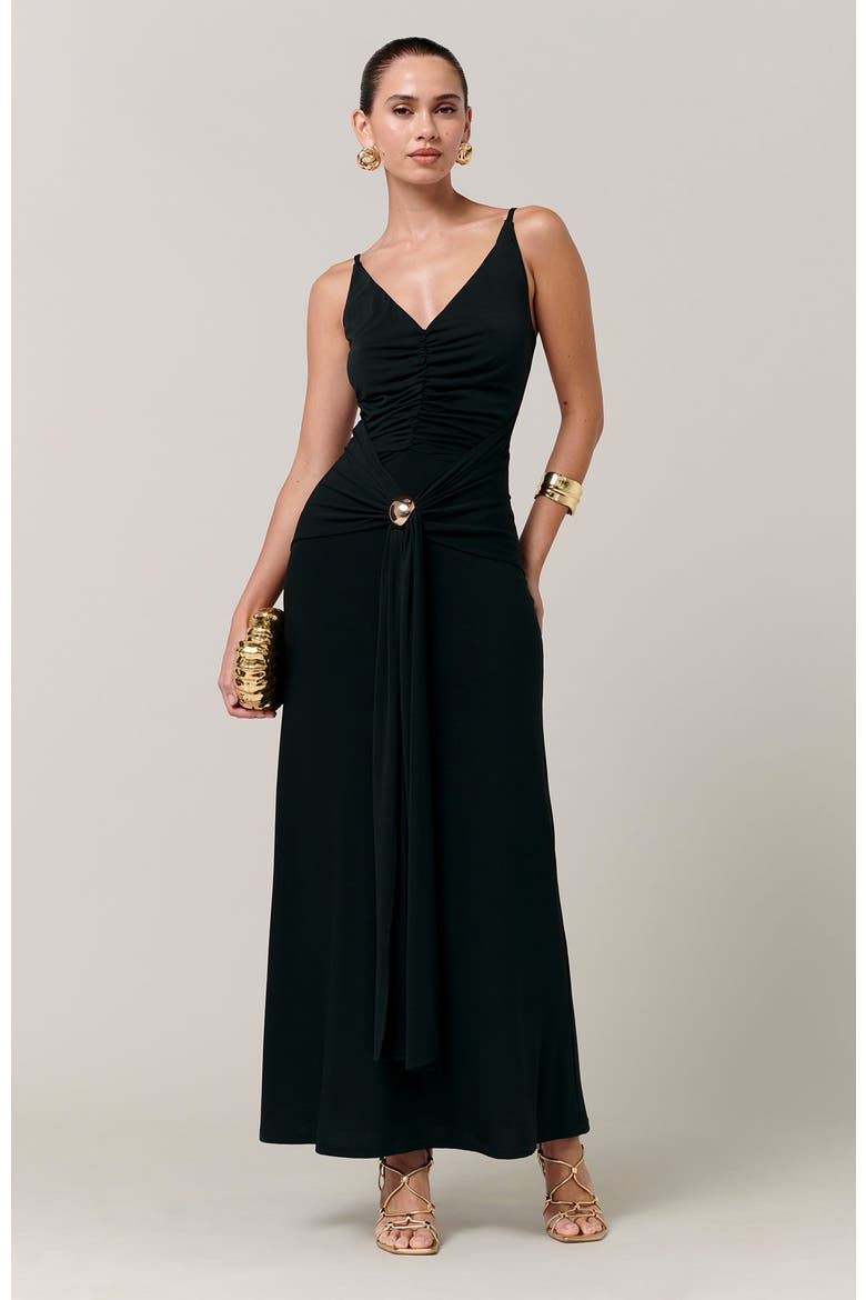 Cynthia Midi Dress, Alternate, color, Midnight Emerald