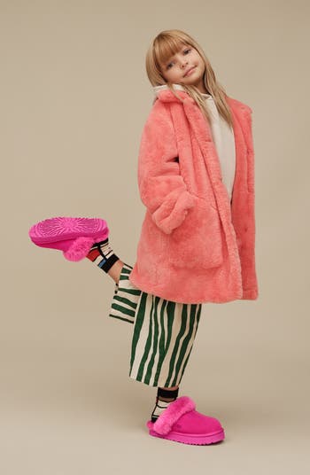 Kids' Disquette Genuine Shearling Trim Slipper