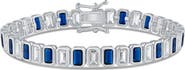 CZ by Kenneth Jay Lane Bezel Set Emerald Cut Cubic Zirconia Tennis Bracelet
