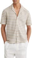 Reiss Island Striped Knit Button-Up Shirt
