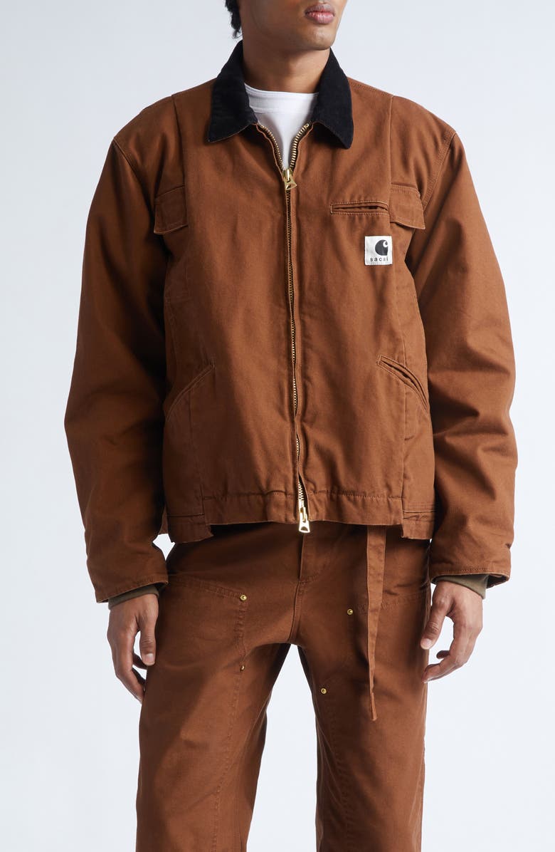 Sacai Carhartt WIP Washed Duck Canvas Work Jacket, Main, color, 