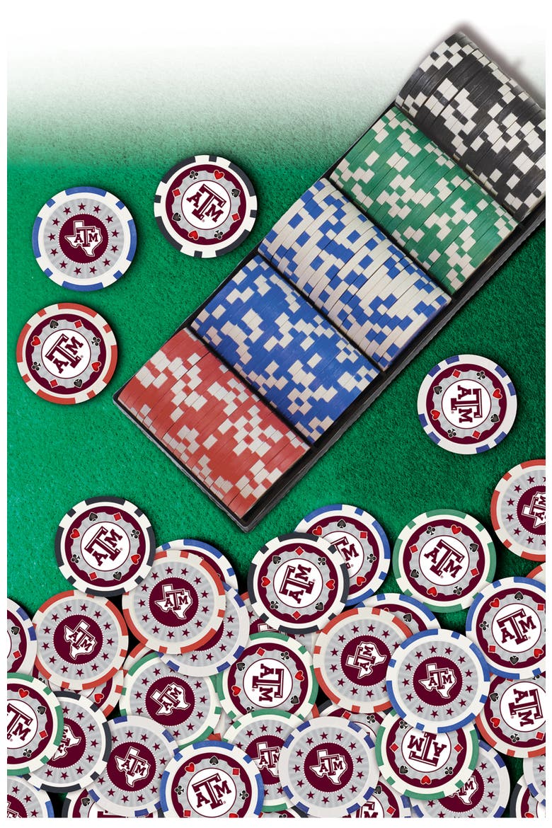 Texas A&M Aggies 100 Piece Poker Chips, Alternate, color, Multicolor