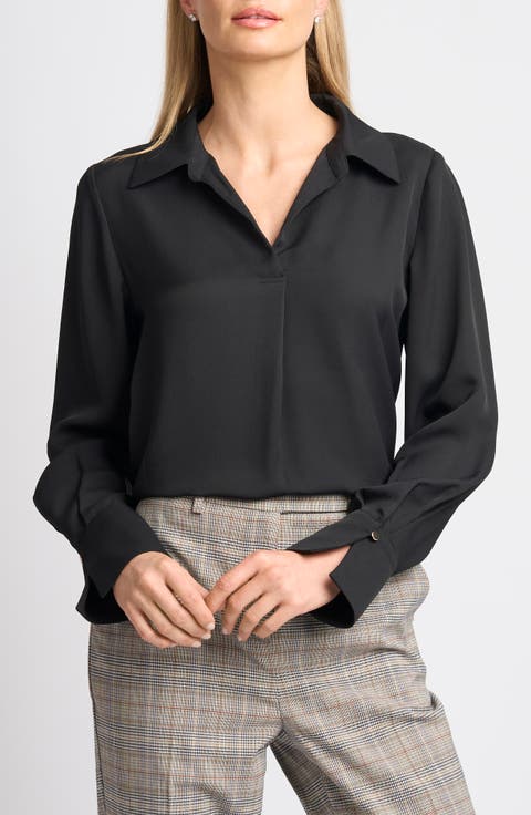 Split Cuff Button-Up Top