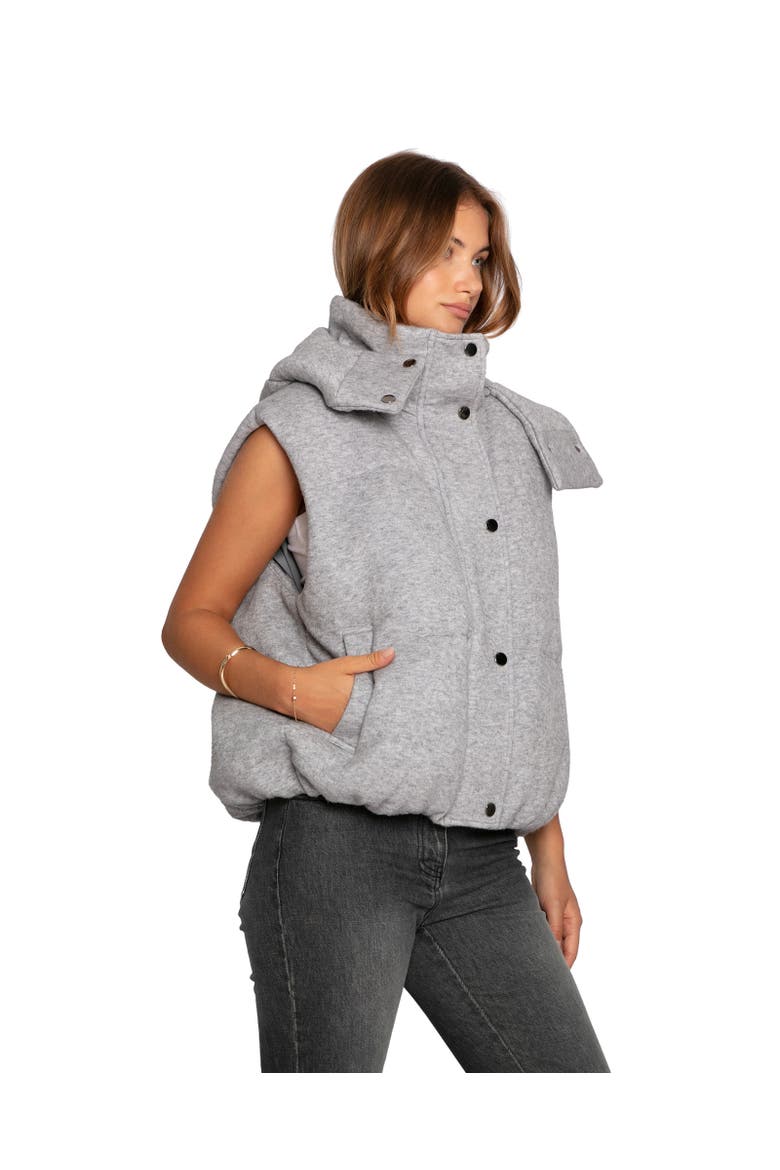 Golden Hour Hooded Puffer Vest, Alternate, color, Grey