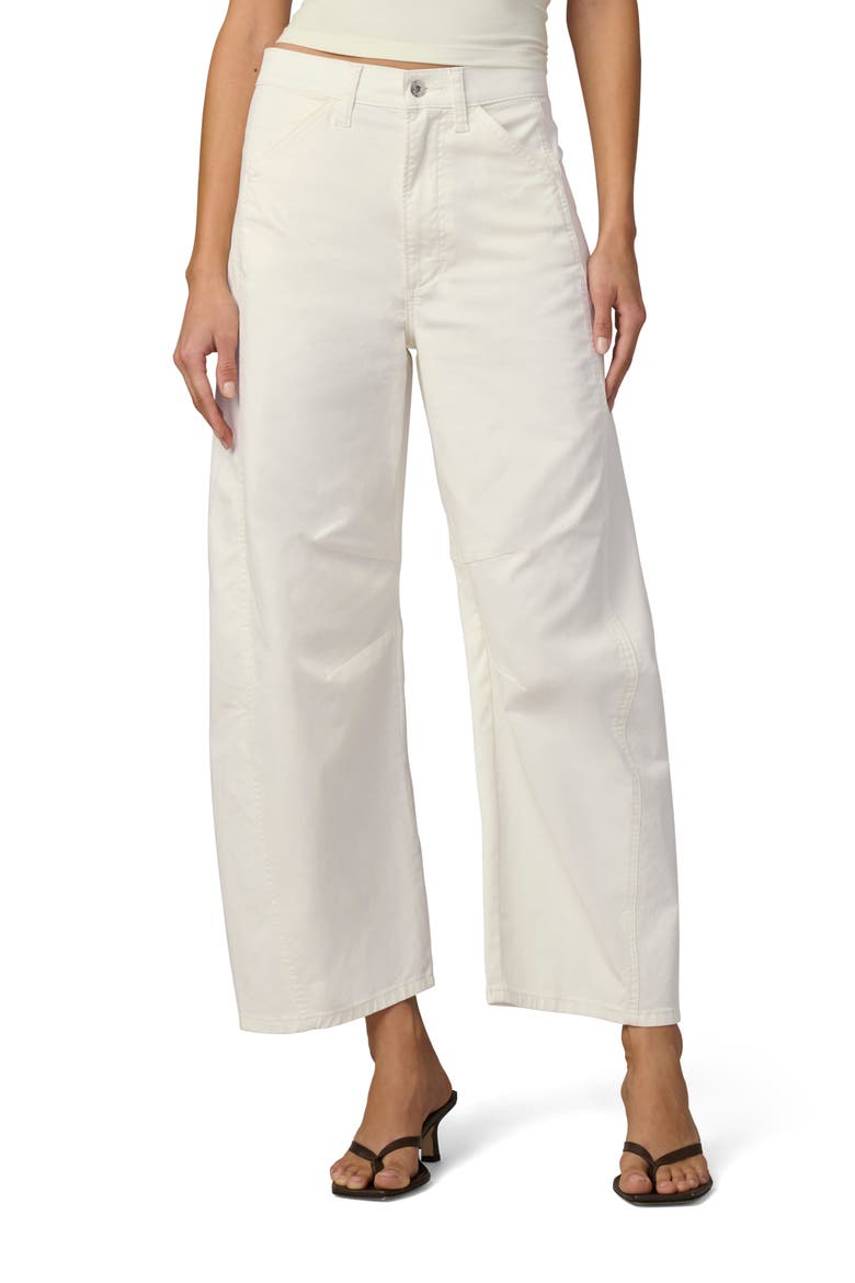 The Bowie High Waist Ankle Barrel Jeans, Main, color, MILK