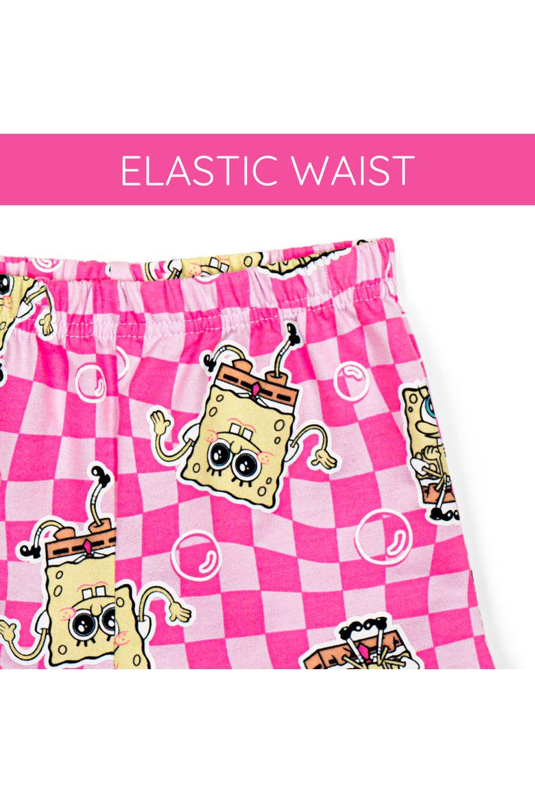 T-Shirt and Ribbed Shorts Set, Alternate, color, Yellow Pink SpongeBob