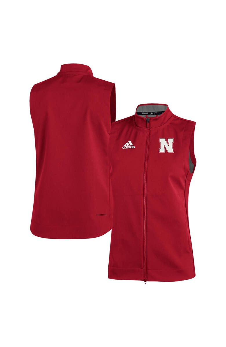 adidas Men's adidas Scarlet Nebraska Huskers Game Mode Full-Zip Vest, Main, color, 