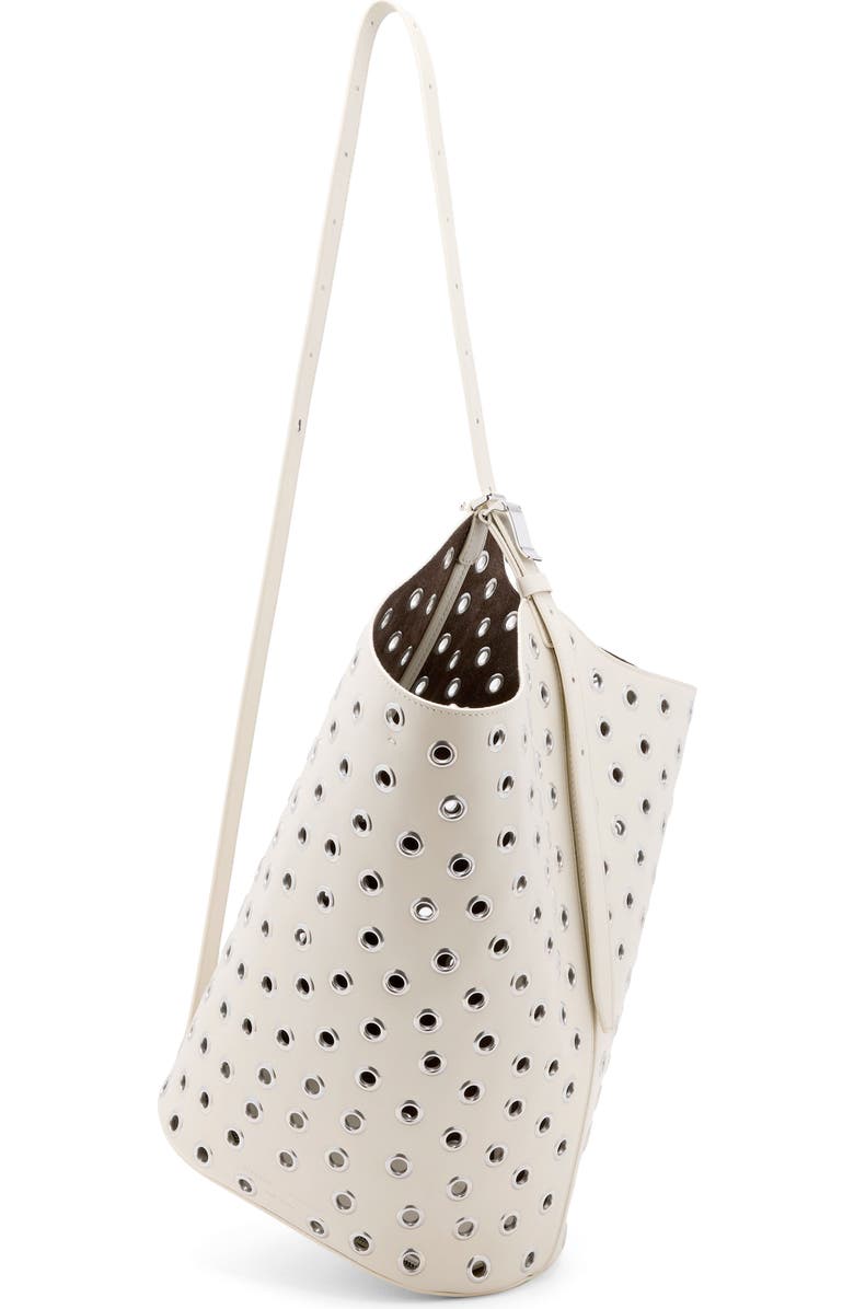 Proenza Schouler Brant Grommet Leather Bucket Bag, Alternate, color, Ecru