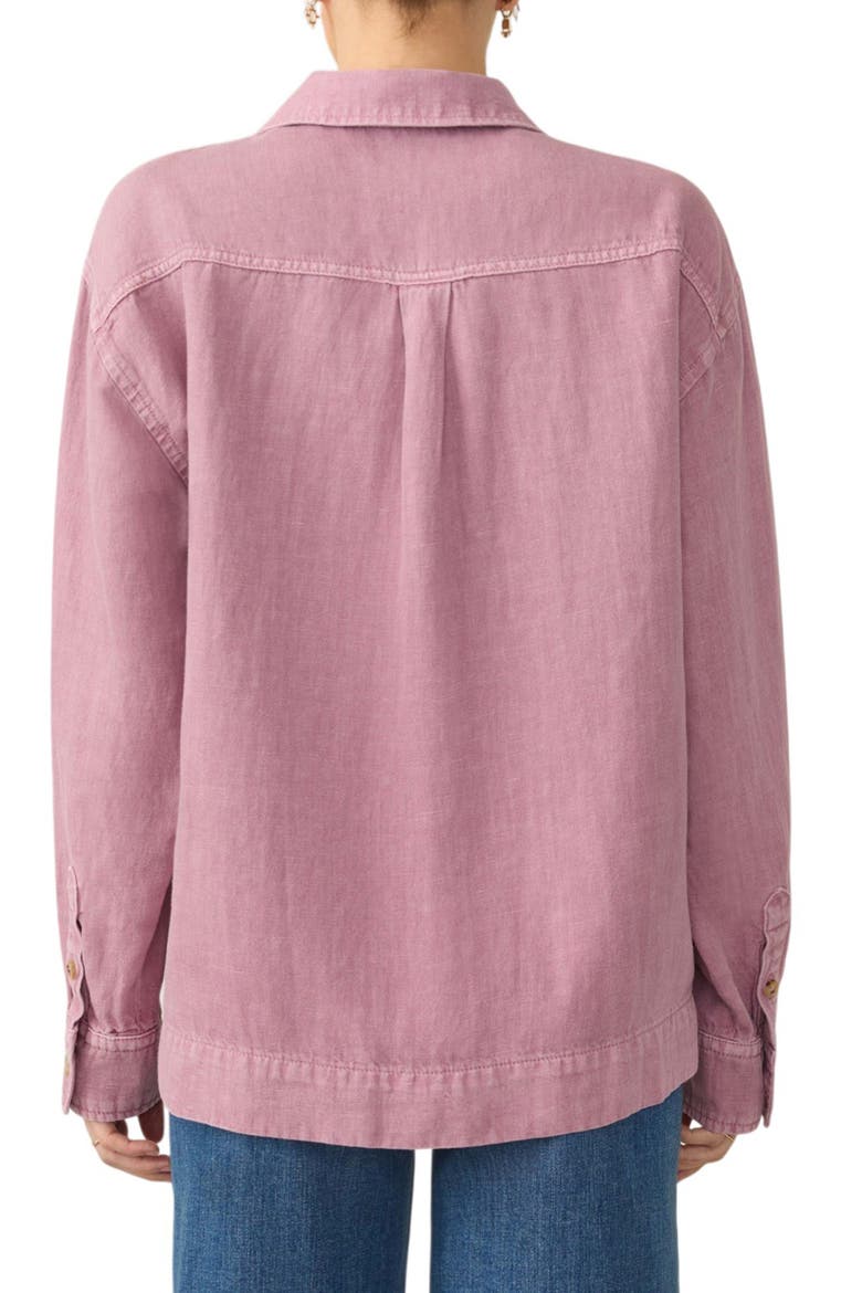 Sail Away Organic Cotton & Linen Denim Top, Alternate, color, WEATHERED ORCHID