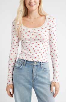 BP. Pointelle Long Sleeve T-Shirt