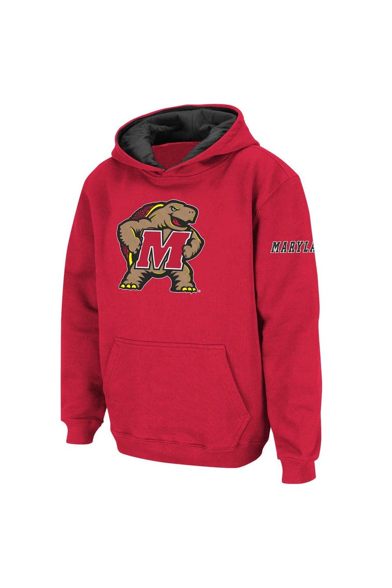 Youth Stadium Athletic Red Maryland Terrapins Big Logo Pullover Hoodie, Main, color, Red