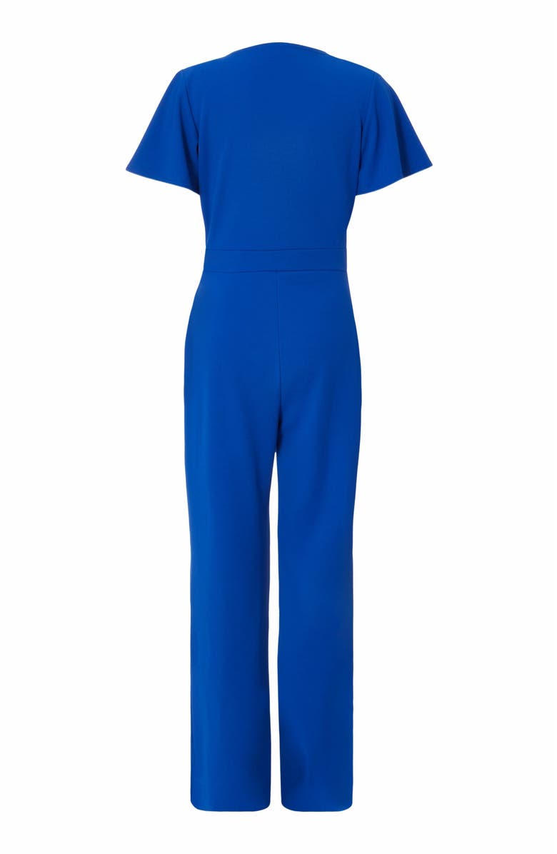 QUIZ Scuba Crepe Wrap Front Palazzo Jumpsuit, Alternate, color,