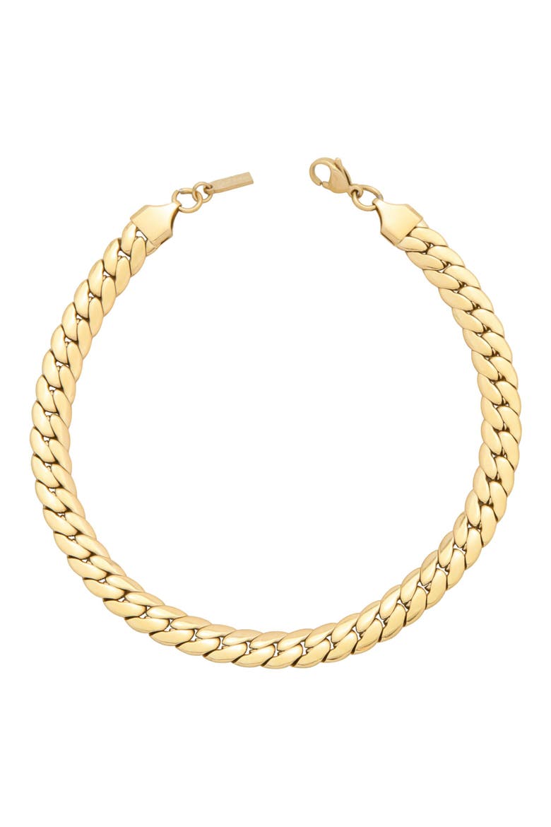 Curb Chain Anklet, Main, color, GOLD