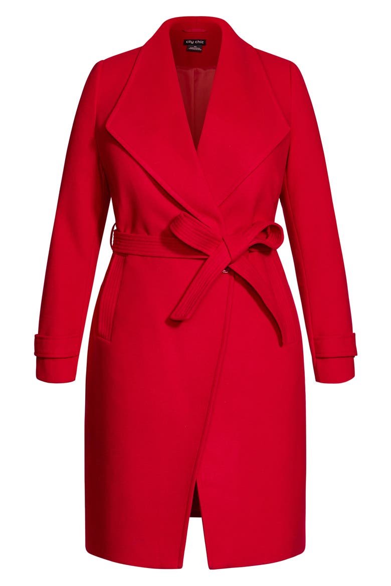 So Chic Wrap Coat, Alternate, color, LUST RED