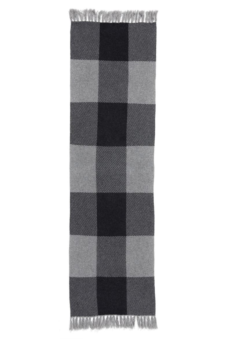 Buffalo Check Cashmere Scarf, Alternate, color, GREY MEDIUM HEATHER COMBO