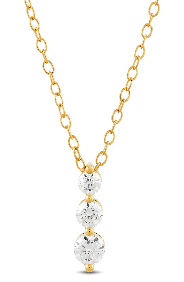 Frankie & Zoe 10K Yellow Gold Graduated Diamond Pendant Necklace, Main, color, Yellow Gold