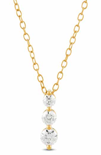 Frankie & Zoe 10K Yellow Gold Graduated Diamond Pendant Necklace