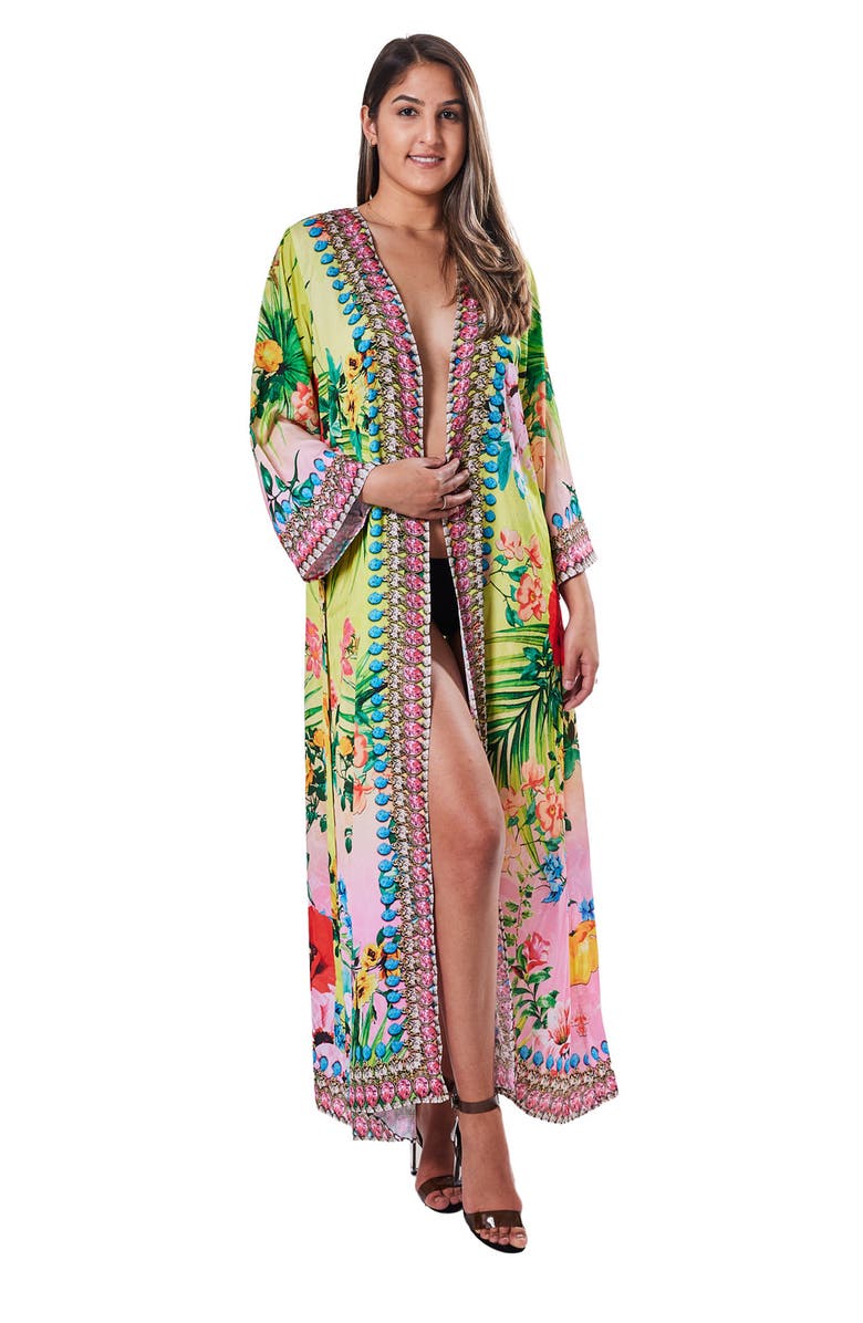 RANEES Floral Longline Duster, Alternate, color, 