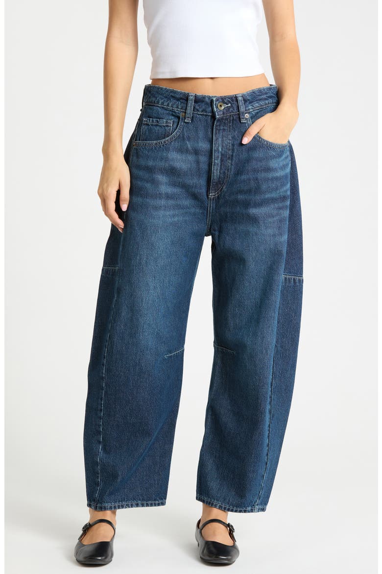 Chase High Rise Crop Barrel Leg Jeans, Main, color, GRAFTON