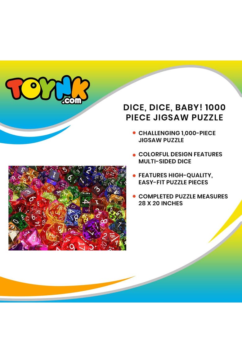 Dice, Dice, Baby! 1000 Piece Jigsaw Puzzle, Alternate, color, Red
