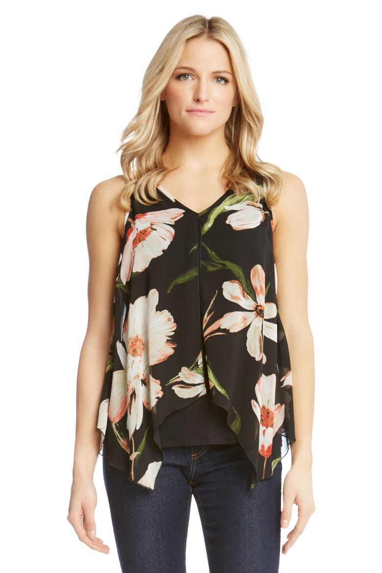 Sheer Floral Overlay Top, Alternate, color, PRINT