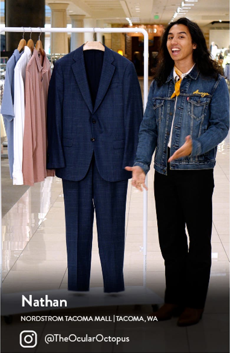 Textured Plaid Virgin Wool Suit, sales video thumbnail