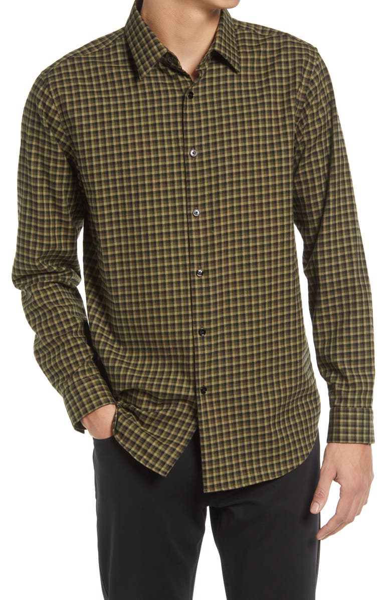 Theory Irving Windham Twill Button-Up Shirt, Main, color, Capulet