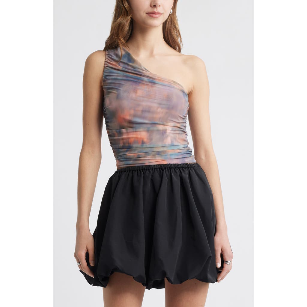OPEN EDIT OPEN EDIT ONE-SHOULDER MESH TOP