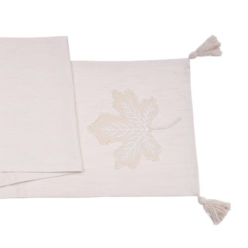C & F Home C&f Home Neutral Maple Leaves Table Runner 14" X 72" In Neutral