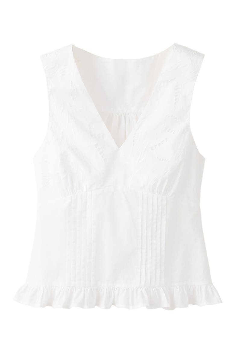 Kids' Floral Embroidered Cotton Top, Main, color, OFF WHITE