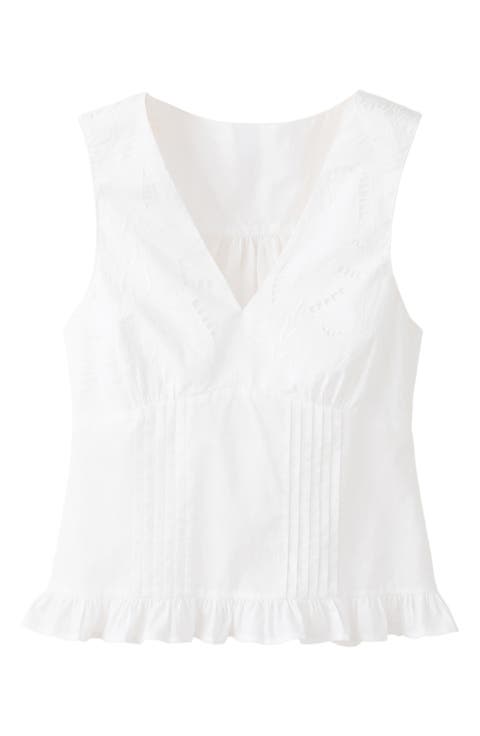 Kids' Floral Embroidered Cotton Top