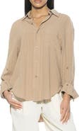 Alexia Admor Amber Stripe High-Low Button-Up Shirt